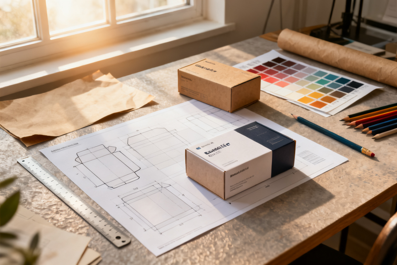 Packaging design desk